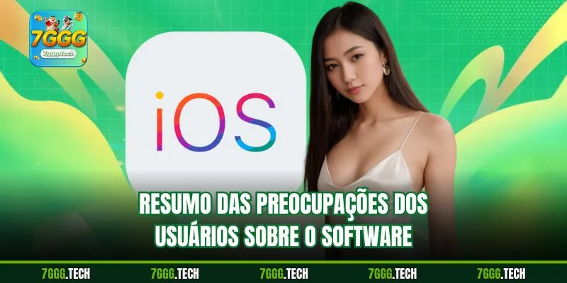 Resumo das preocupações dos usuários sobre o software
